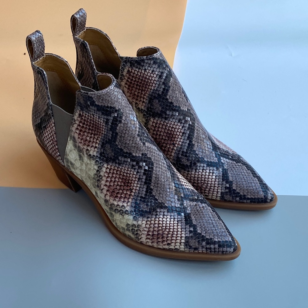 Dolce Vita Rose Quartz Snakeskin Ankle Booties